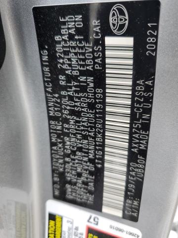 4T1G11BK2RU119198 - 2024 TOYOTA CAMRY SE NIGHT SHADE SILVER photo 13