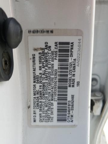 2T1KR32E03C157823 - 2003 TOYOTA COROLLA MA XR WHITE photo 12