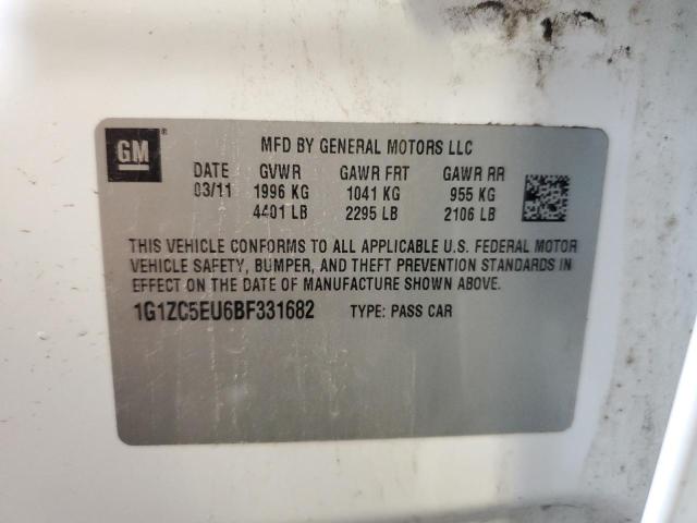 1G1ZC5EU6BF331682 - 2011 CHEVROLET MALIBU 1LT WHITE photo 12