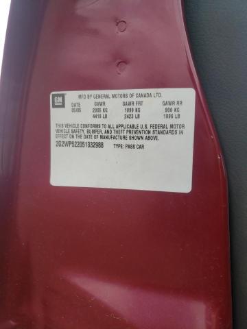 2G2WP522051332988 - 2005 PONTIAC GRAND PRIX 勃艮第红 照片 12