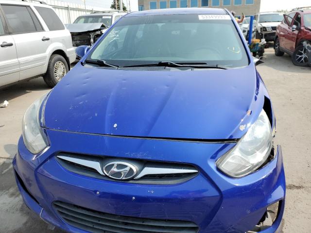 KMHCU4AE5CU099197 - 2012 HYUNDAI ACCENT GLS BLUE photo 5