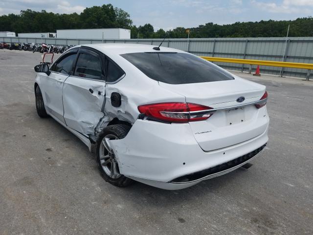 3FA6P0H73JR167113 - 2018 FORD FUSION SE WHITE photo 3