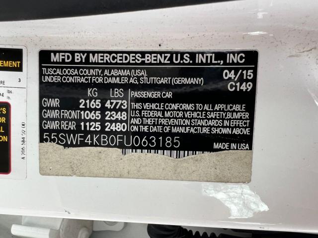 55SWF4KB0FU063185 - 2015 MERCEDES-BENZ C 300 4MATIC WHITE photo 10