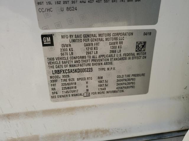 LRBFXCSA5KD006223 - 2019 BUICK ENVISION ESSENCE Ağ foto 14