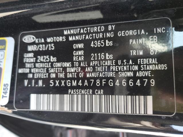 5XXGM4A78FG466479 - 2015 KIA OPTIMA LX BLACK photo 12