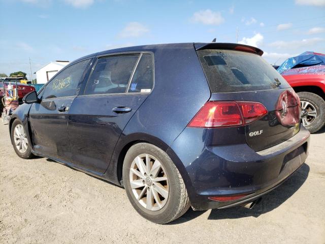 3VW217AU0HM018679 - 2017 VOLKSWAGEN GOLF S BLUE photo 2