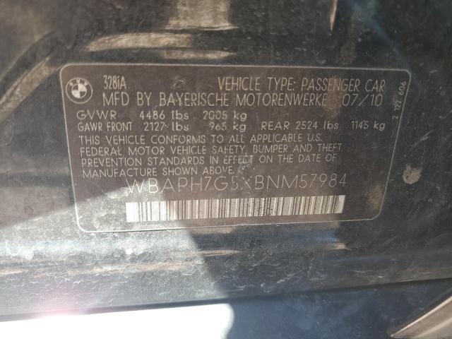 WBAPH7G5XBNM57984 - 2011 BMW 328I I BLACK photo 12