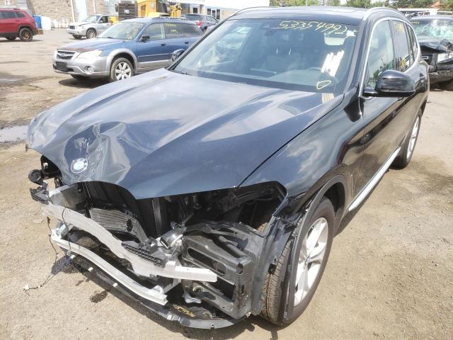 5UXTY5C0XM9F76857 - 2021 BMW X3 XDRIVE30I BLACK photo 2