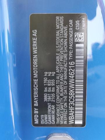 WBAHF3C58KWW46216 - 2019 BMW Z4 SDRIVE30I BLUE photo 13