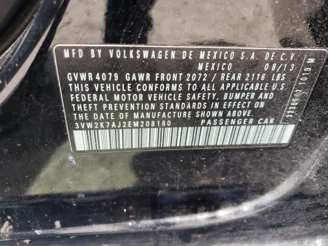 3VW2K7AJ2EM208160 - 2014 VOLKSWAGEN JETTA BASE 黑色 照片 12