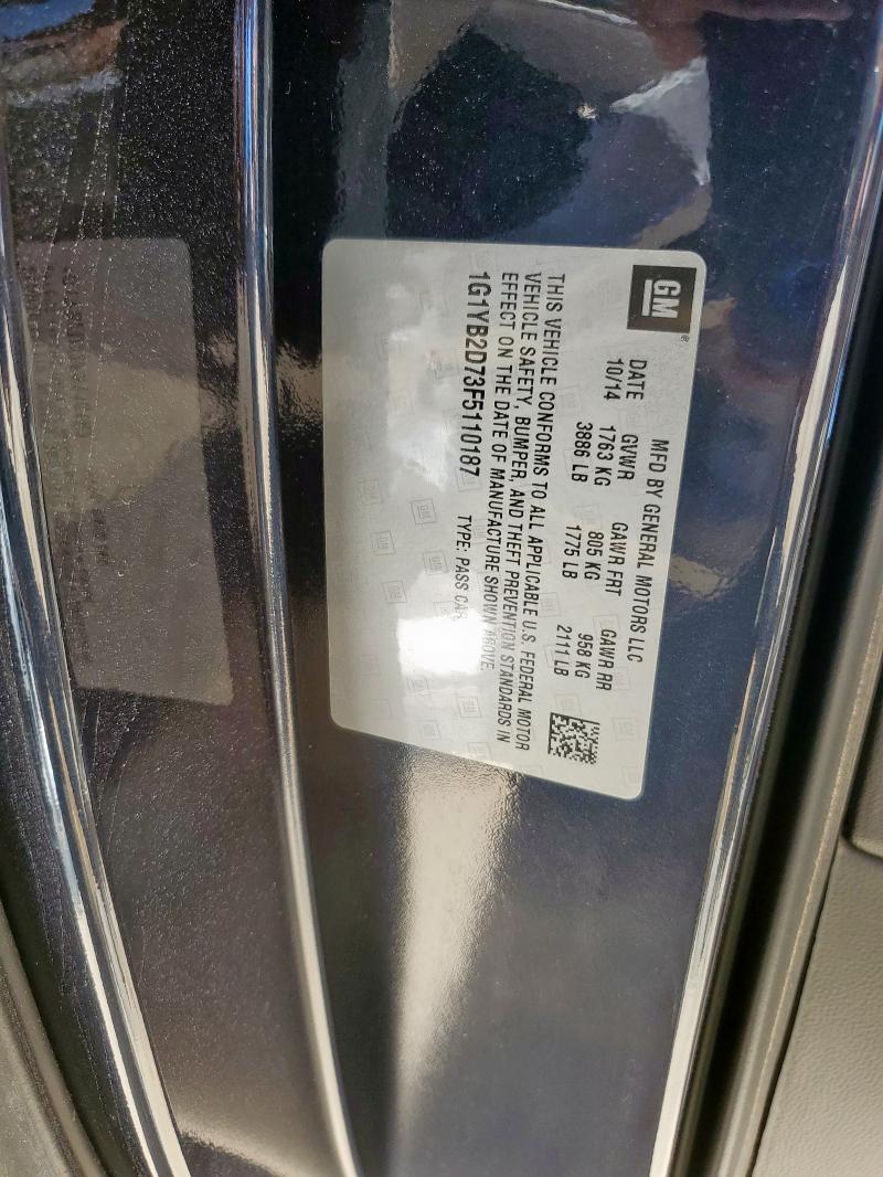 1G1YB2D73F5110187 - 2015 CHEVROLET CORVETTE STINGRAY 1LT BLACK photo 13