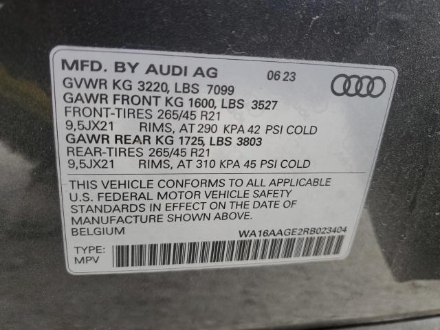 WA16AAGE2RB023404 - 2024 AUDI Q8 E-TRON PRESTIGE GRAY photo 12