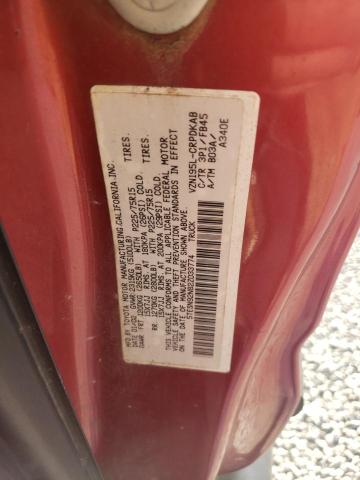 5TESN92N82Z033774 - 2002 TOYOTA TACOMA XTRACAB PRERUNNER მუქწითელი ფოტო 12