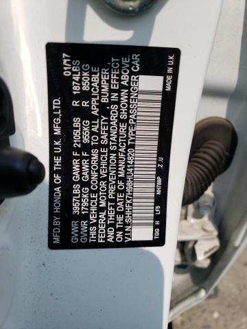 SHHFK7H98HU414820 - 2017 HONDA CIVIC SPORT TOURING أبيض صورة 13