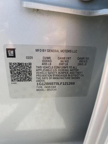 1G1ZB5ST0LF121269 - 2020 CHEVROLET MALIBU LT LS 银色 照片 12