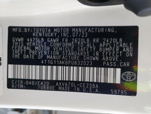 4T1G11AK6PU832023 - 2023 TOYOTA CAMRY SE NIGHT SHADE WHITE photo 12