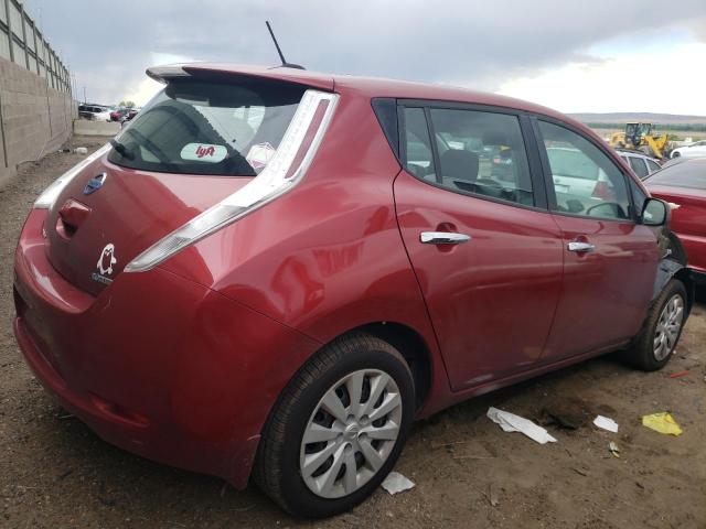 1N4AZ0CP2FC332540 - 2015 NISSAN LEAF S RED photo 3