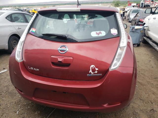 1N4AZ0CP2FC332540 - 2015 NISSAN LEAF S RED photo 6