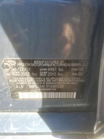 5NPE34AF7FH091528 - 2015 HYUNDAI SONATA SPORT BLUE photo 12