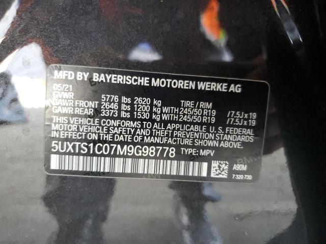 5UXTS1C07M9G98778 - 2021 BMW X3 XDRIVE30E CHARCOAL photo 13