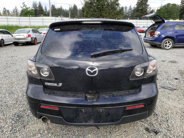 JM1BK344681870309 - 2008 MAZDA 3 HATCHBACK BLACK photo 6