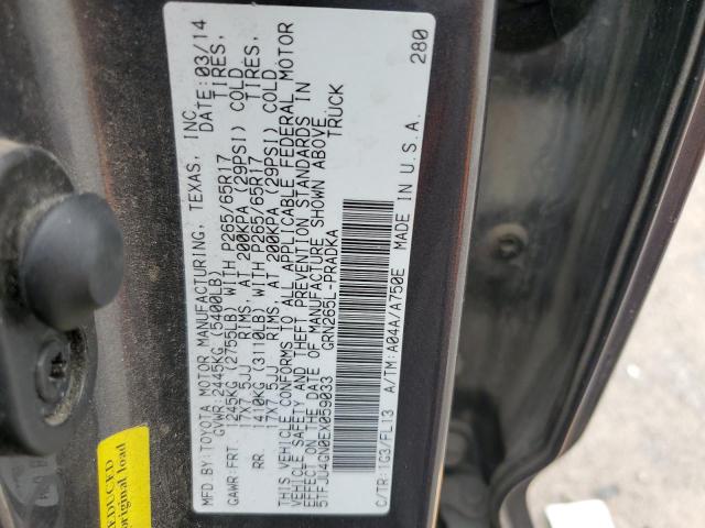 5TFJU4GN0EX059033 - 2014 TOYOTA TACOMA DOUBLE CAB PRERUNNER GRAY photo 13