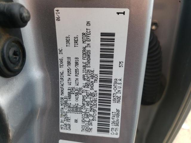 5TFCY5F12EX017514 - 2014 TOYOTA TUNDRA DOUBLE CAB SR/SR5 SILVER photo 12