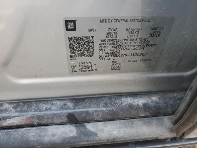 5GAERBKW8JJ120263 - 2018 BUICK ENCLAVE ESSENCE ვერცხლისფერი ფოტო 13