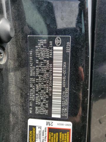 4T1BF3EK4BU179296 - 2011 TOYOTA CAMRY BASE Чорний фото 12