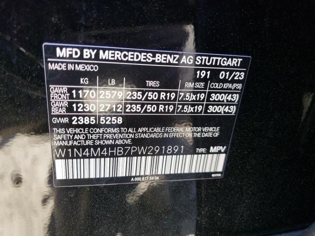 W1N4M4HB7PW291891 - 2023 MERCEDES-BENZ GLB 250 4MATIC BLACK photo 13