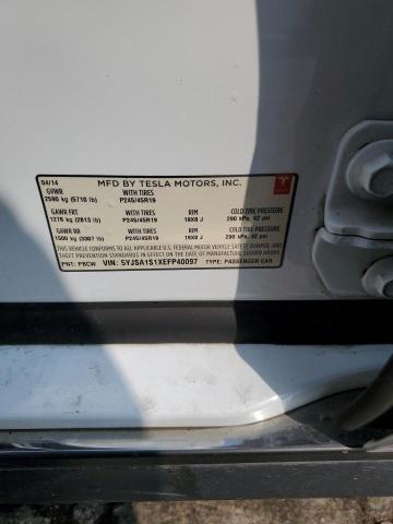 5YJSA1S1XEFP40097 - 2014 TESLA MODEL S 白色 照片 12