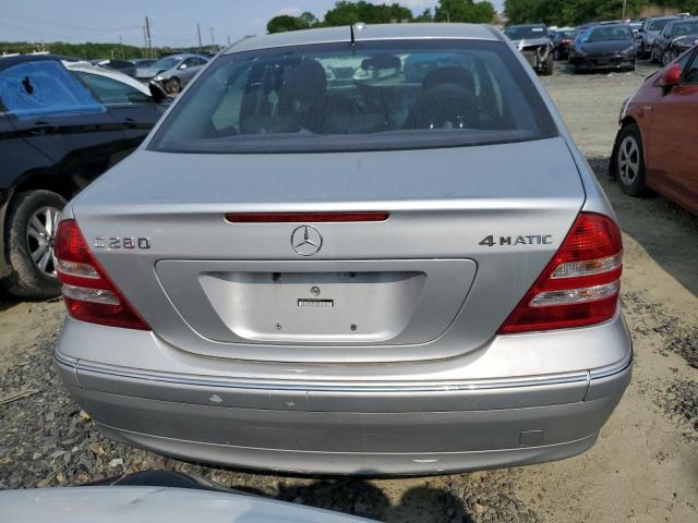 WDBRF92H87F906786 - 2007 MERCEDES-BENZ C 280 4MATIC GRAY photo 6