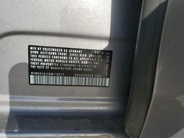 WVWDA7AJ3DW119517 - 2013 VOLKSWAGEN GOLF Boz foto 12