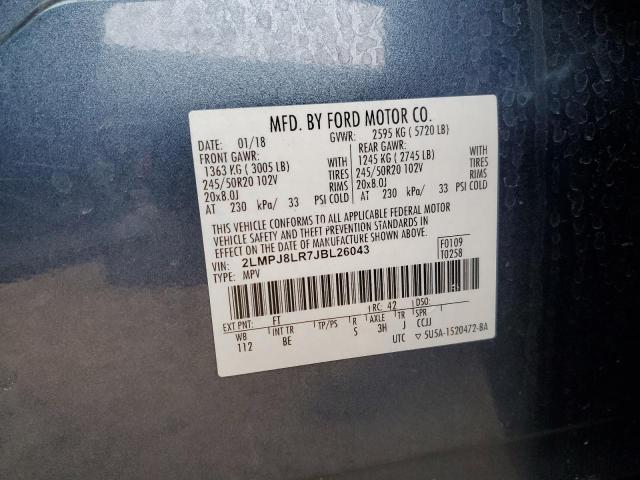 2LMPJ8LR7JBL26043 - 2018 LINCOLN MKX RESERVE Mavi fotoğraf 13