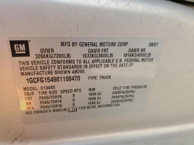 1GCFG154981108470 - 2008 CHEVROLET EXPRESS G1 SILVER photo 14