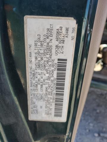 5TBRT34172S296792 - 2002 TOYOTA TUNDRA ACCESS CAB მწვანე ფოტო 12