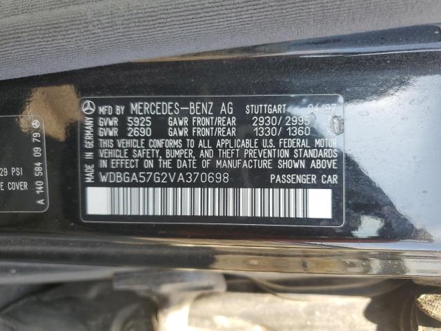 WDBGA57G2VA370698 - 1997 MERCEDES-BENZ S 600 BLACK photo 12