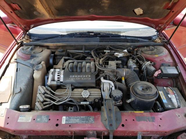 2G4WB54L9P1479793 - 1993 BUICK REGAL CUSTOM RED photo 11