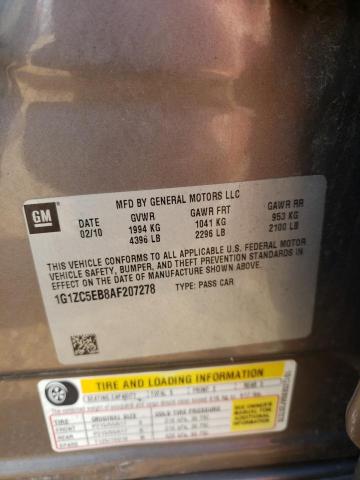 1G1ZC5EB8AF207278 - 2010 CHEVROLET MALIBU 1LT GRAY photo 13