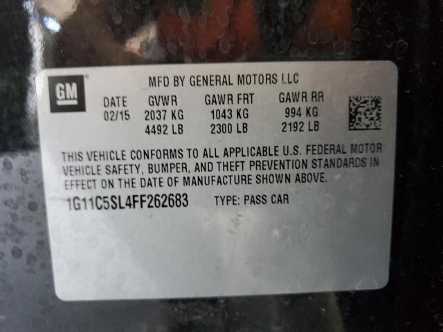 1G11C5SL4FF262683 - 2015 CHEVROLET MALIBU 1LT BLACK photo 12