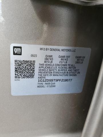 1G1ZD5ST5PF218077 - 2023 CHEVROLET MALIBU LT ذهبي صورة 12