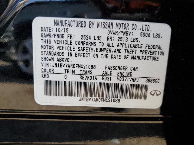 JN1BV7AR0FM421088 - 2015 INFINITI Q50 BASE BLACK photo 12