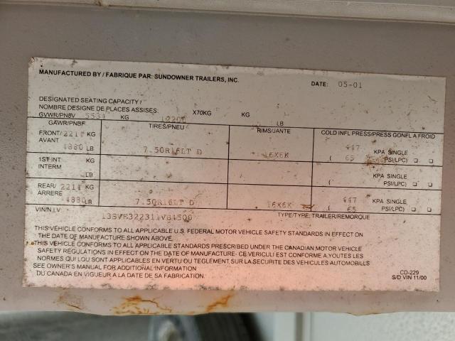 13SVE322311VB4500 - 2001 SUND HORSE TRLR Ağ foto 10