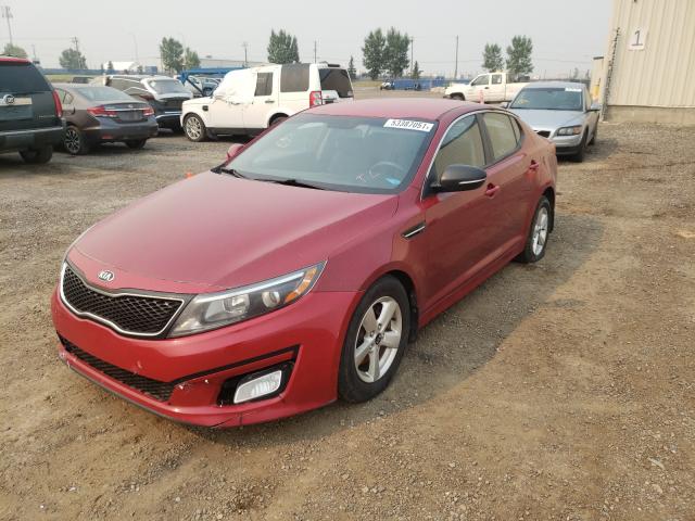 KNAGM4A74F5612734 - 2015 KIA OPTIMA LX RED photo 2