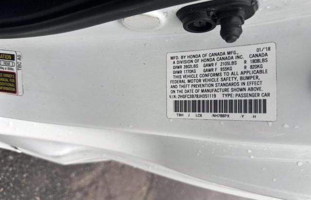 2HGFC3B78JH351119 - 2018 HONDA CIVIC EXL Ağ foto 10