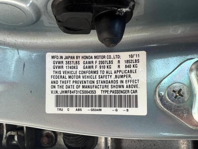 JHMFB4F31CS004353 - 2012 HONDA CIVIC HYBRID L BLUE photo 10