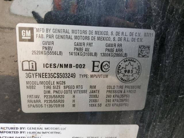 3GYFNEE35CS503249 - 2012 CADILLAC SRX PERFORMANCE COLLECTION Қара фото 13