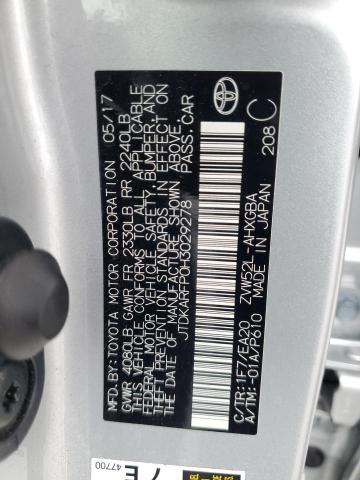 JTDKARFP0H3029278 - 2017 TOYOTA PRIUS PRIM 银色 照片 12