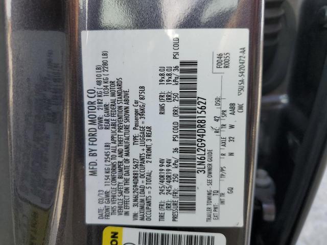 3LN6L2G94DR815627 - 2013 LINCOLN MKZ GRAY photo 12