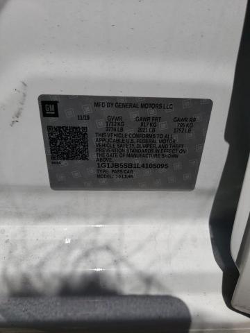 1G1JB5SB1L4105095 - 2020 CHEVROLET SONIC LS Ağ foto 12